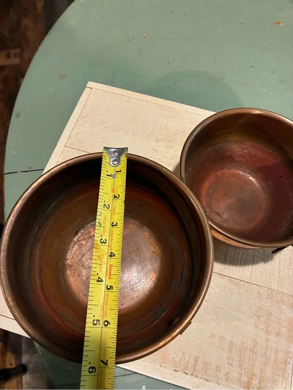 Copper Serving Bowls with Ring Handles - Set of 2